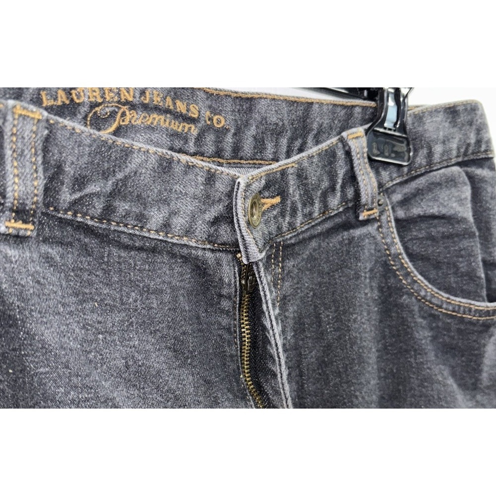 VTG LAUREN JEANS CO Ralph Lauren Womens 14W Black Wash Straight Leg Jeans Retro - Picture 5 of 10